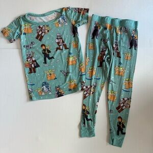 Kids Little Sleepies Star Wars Bamboo Lightweight Pajamas Teal Size 18-24 Months